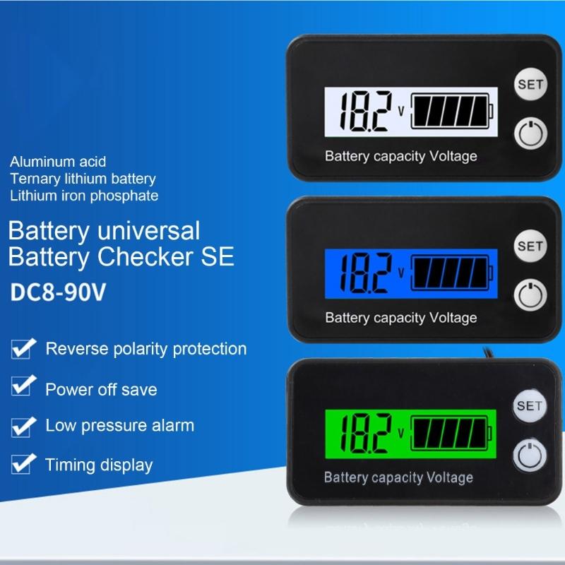 Portable Battery Meter Battery Capacity Voltage Indicator Battery Gauge Monitor for Smart Calibration Battery Status Tes