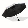 Seashell Pattern Automatic Folding Umbrella  Simple 8 Rib Design, Bright Cartoon Pattern, Durable Iron Frame, Suitable For Travel, Outdoor,