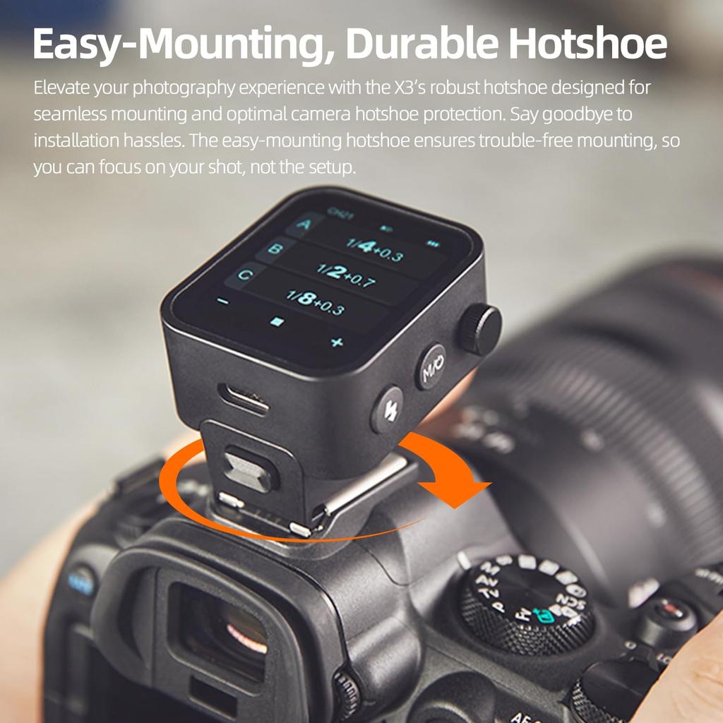 Godox X3 O Touch Screen Wireless Flash Guide TLL Auto Metering High Speed Sync Lithium Flash Studio Light Wireless Trigger Support Fast Charging