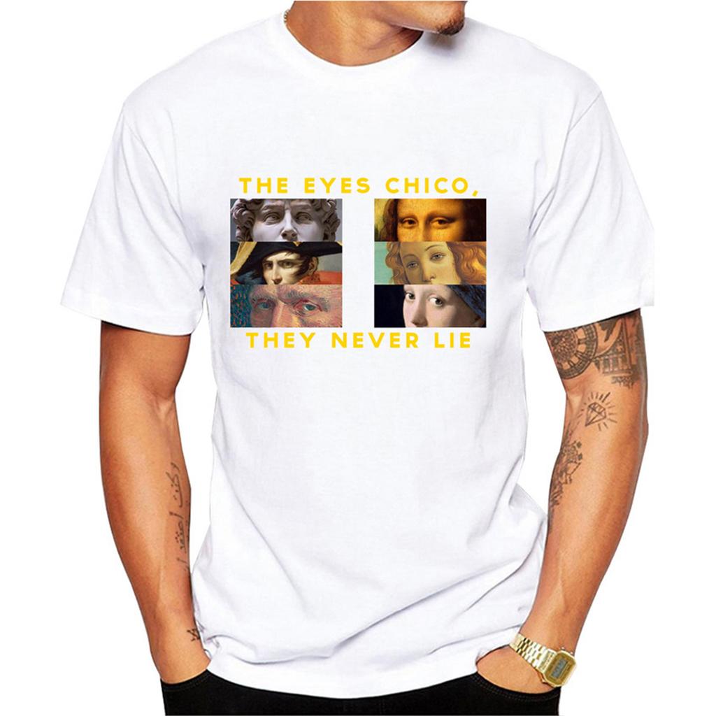 New Summer Fashion Unisex TShirt The eyes chico they never lie Print TShirt Boy Casual Tops Funny Tees Hipster Unisex Short Sleeve