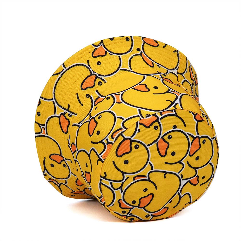 Bocca Cartoon Duck Bucket Hat Yellow Panama FisherUnisex Hats Double Sides Reversible Cute Summer Travel Outdoor Fashion Bob Cap