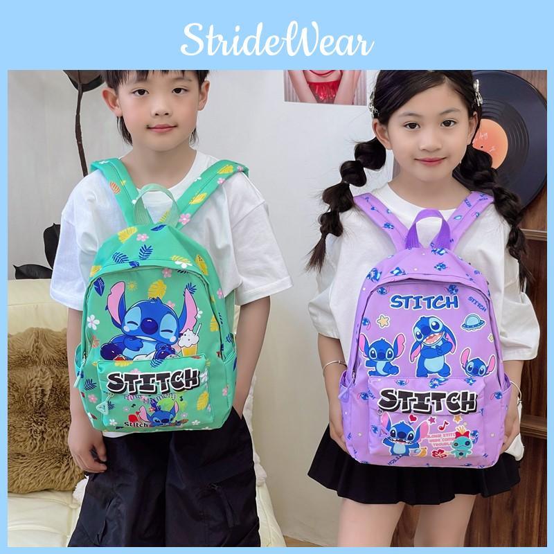 Stitch Childrens Backpack With Nylon Material And Soft Cushion Straps For Kindergarten Use