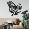 Butterfly Flower Metal Wall Art Vintage Iron Sculpture Home Garden Decor Gift