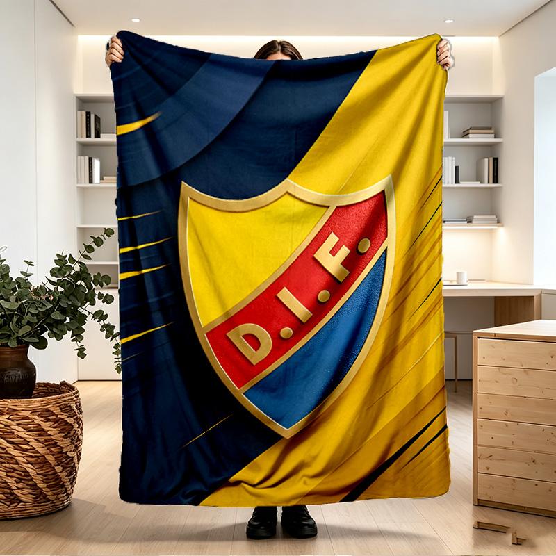 Djurgardens IF Print Blanket - Soft & Comfortable, for Bedroom, Travel, Sofa, Home Decoration - Birthday Christmas Gift for Friend