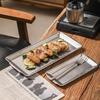 Retro Stainless Steel Rectangular Tray for Barbecue, Sushi, and Storage