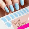 16Tips Semi-Cured Gel Nail Sticker Pure Color UV/LED Lamp Gel Nail Polish Wraps Long-Lasting Nail Strips Patch Nail Decoration