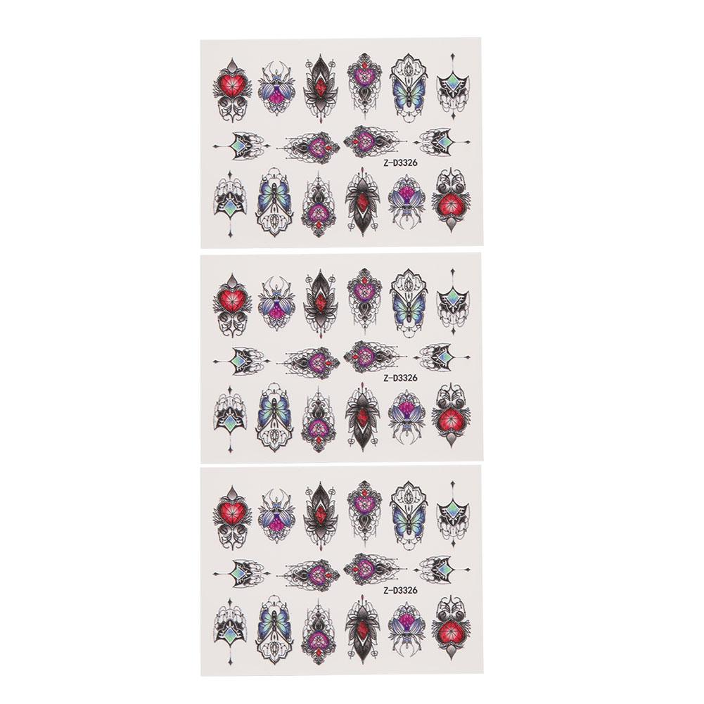 

3 Sheets 5D Nail Art Decoration Sticker Self Adhesive Embossing Manicure Decals Tool( D3326 )