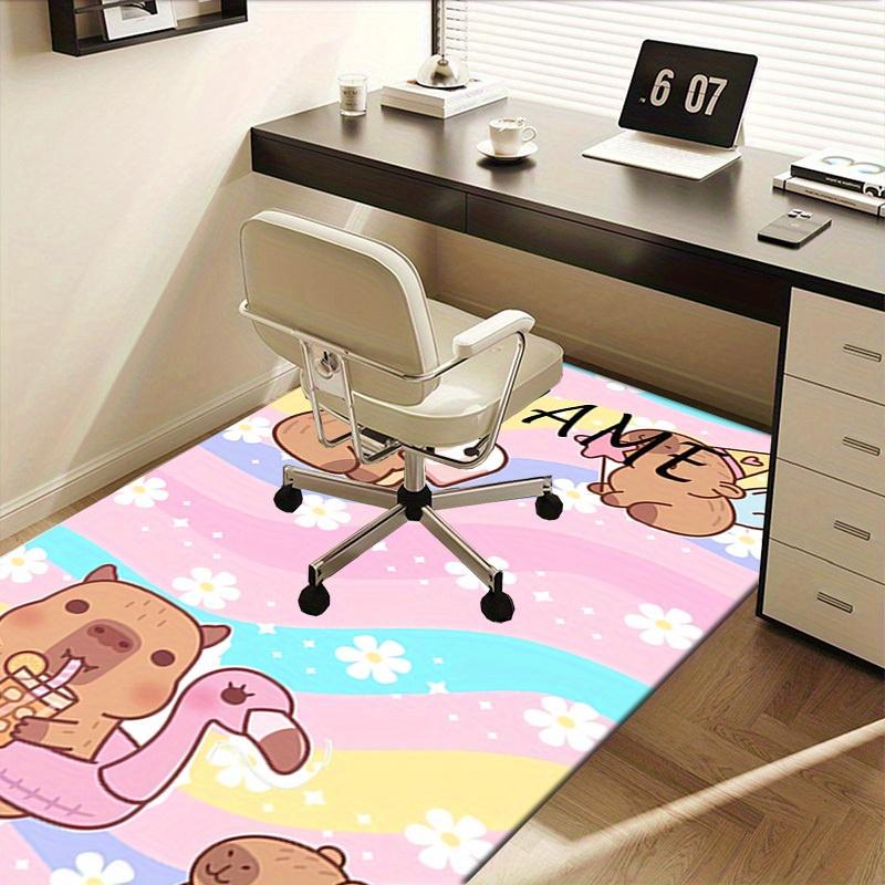 Capybara Playful Summer Office Carpet Soft Polyester Entrance Carpet Washable Non slip Machine Washa