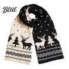Winter Warm Knitted Scarf for Women Reversible Fair Isle Snowflake Reindeer Holiday Scarf Soft Long Wrap Christmas Festive Accessories Elk