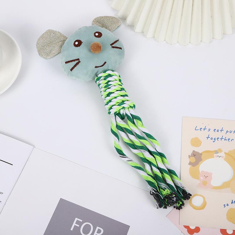 Dog & Cat Chewing Toys: Bite-Resistant Cotton Rope Knots for Interactive Play and Boredom Relief