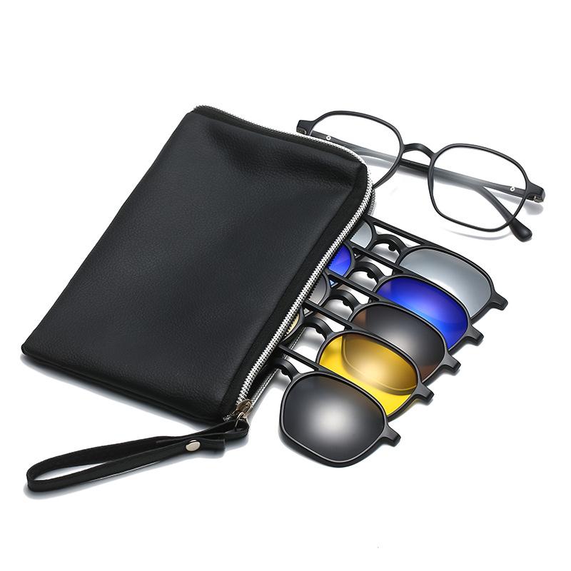 

Sunglasses Cover Glasses Retro Myopia Glasses Men S And Women S Square Magnetic Multi-Color Exchangeable Sunglasses PC material rack
