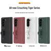 Samsung Fold6 Case with Stand: Protective PC Shell, Integrated Leather, Wrist Strap