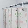 Modern Pink Swan Leaf Shower Curtain For Bathroom Decor Water-Resistant Fabric With Hooks 72 X 84 Inches Long