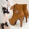 New autumn wind cross strap Martin boots thin women's short boots fashion belt buckle women's boots