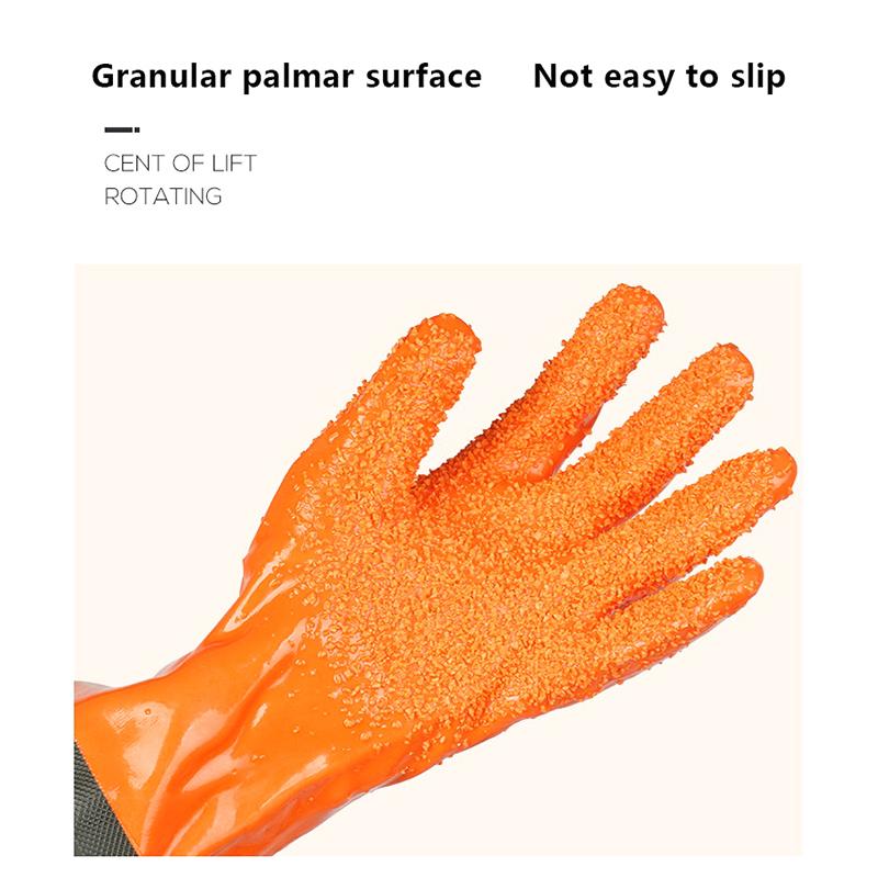 1 Pár Dlouhé Vodotěsné Rukavice na Čištění Odpadu Chemicky Odolné Rukavice Pvc Opakovaně Použitelné Odolné Dlouhé Gumové Rukavice