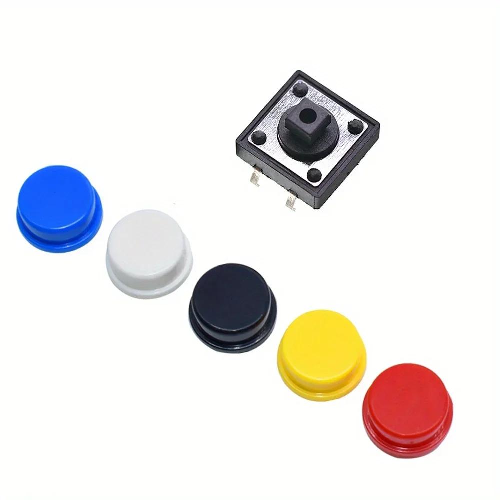 25 Sets Light Touch Switches A24 Circular Button Caps 12 * 12 * 7.3MM Switch Button Circular Kit Electronic Component DIP