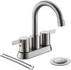 2 Handle Centerset Matte Black Lead-Free Modern Bathroom Faucet, 4 Inch 360 Swivel Spout 2-3 Hole RV Bathroom Vanity Sink Faucet