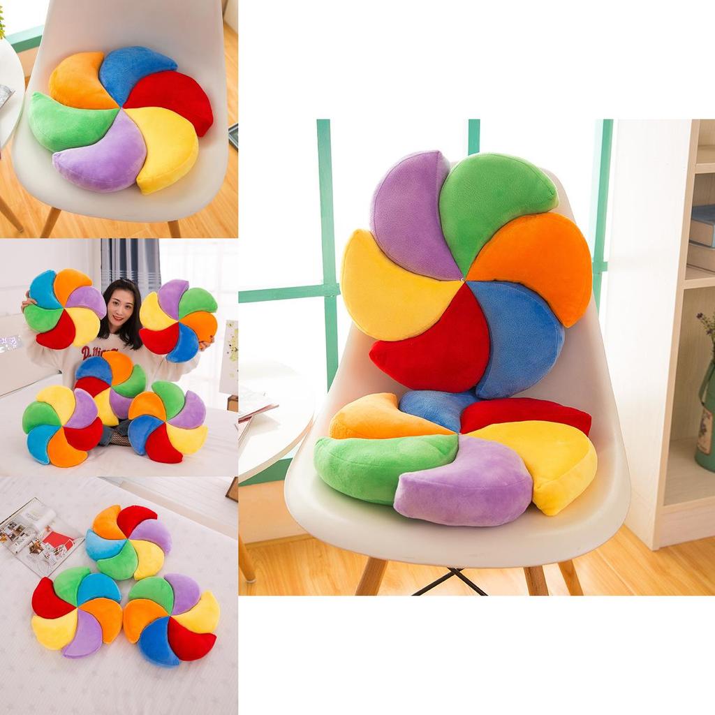 Colorful Windmill Seat Cushion With Soft Plush Cover For Office And Home Comfort