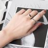 BFCLUB  Silver Color New Simple Vintage Rings Retro Black Stone Opening Handmade Ring Fashion Fine Jewelry