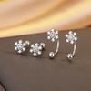 Threaded Stud Earrings Women 2025 Snowflake Earrings Light Luxury High Sense Fashion Rear Hanging Earrings