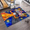 Colorful Abstract Art Carpet Featuring Woman Holding a House Scene Suitable for use as an anti-slip for living room bedroom sofas
