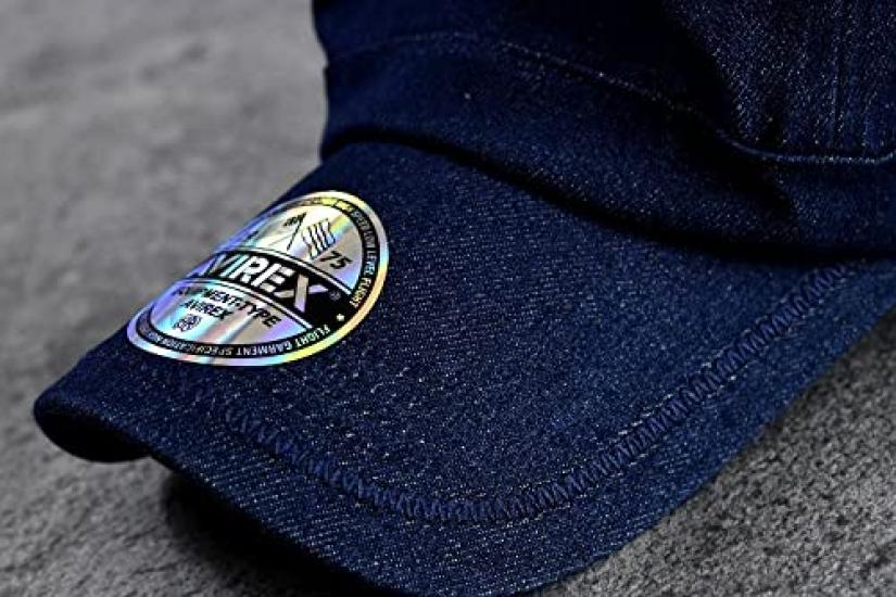 AVIREX Authentic Work Large 7992540 Size Men's Cap, Sizes, (14787700) (JP, Chart, 62.0 Cm, 64.0 Cm, DENIM_NAVY(49))