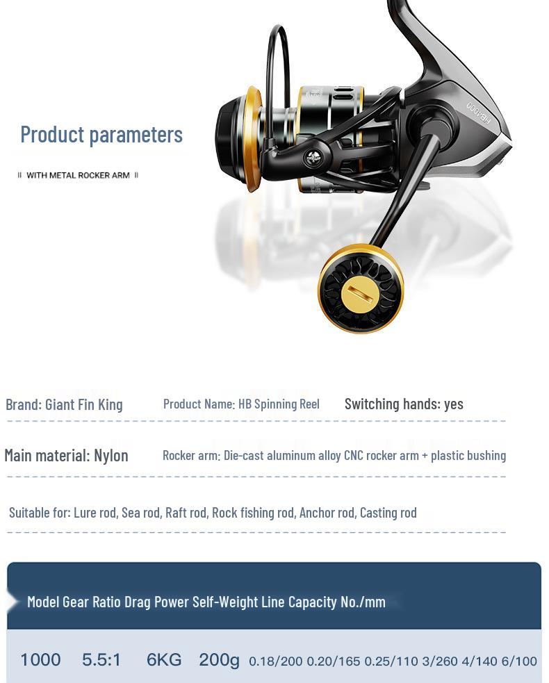 All-Metal Long-Casting Spinning Fishing Reel with Metal Handle and Slanted Line Opening for Genuine Micro-Lure Rods.