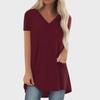 European and American Plus Size V-Neck Loose Casual Short Sleeve T-Shirt