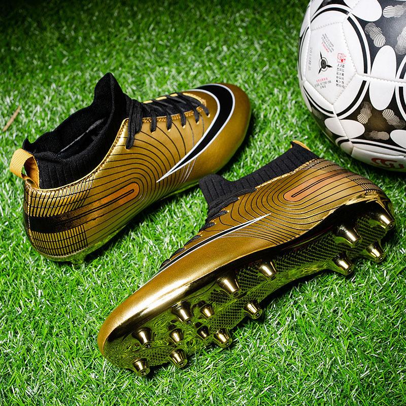 High-top Breathable Men's and Women's Football Shoes Professional Competition Training Shoes Non-slip and Wear-resistant Nail Shoes