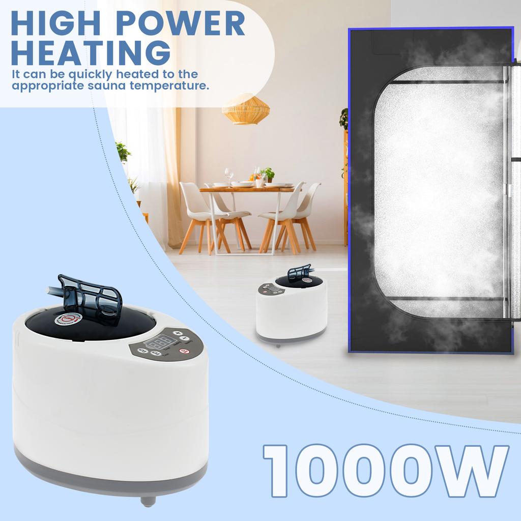 3L Sauna Steam Generator Fumigation Machine Large Capacity Portable for Sauna Spa Tent Body Therapy 1000W US Plug