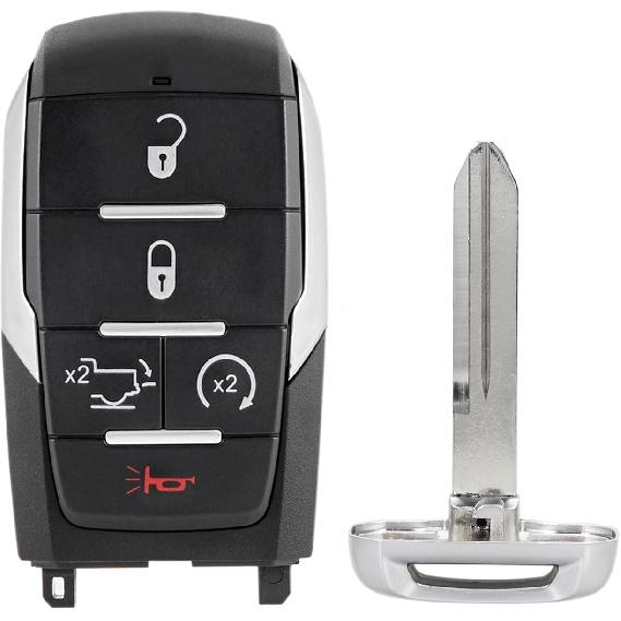 Key Fob Remote Replacement Fits for Dodge Ram 1500 2019 2020 2021 2022 2023 2024 4 Buttons 433MhzSmart Key Fob FCC ID: OHT-4882056 P/N: 68442907