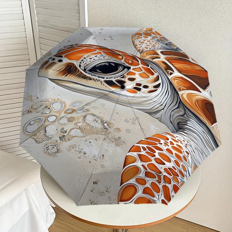 1PC Turtle Shell Umbrella-8-Rib Reinforced, Automatic Open, Lightweight & Durable, Fashion Accessory for Outdoor, J0368