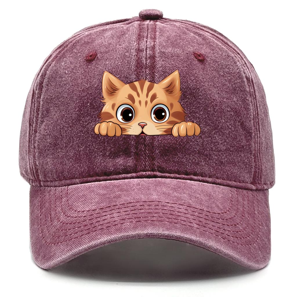 Cute Cat Print Snapback Sun Hat Cat Avatar Woman's Cap Cozy Adjustable Strap Baseball Hat Perfect For Outdoor Accessory