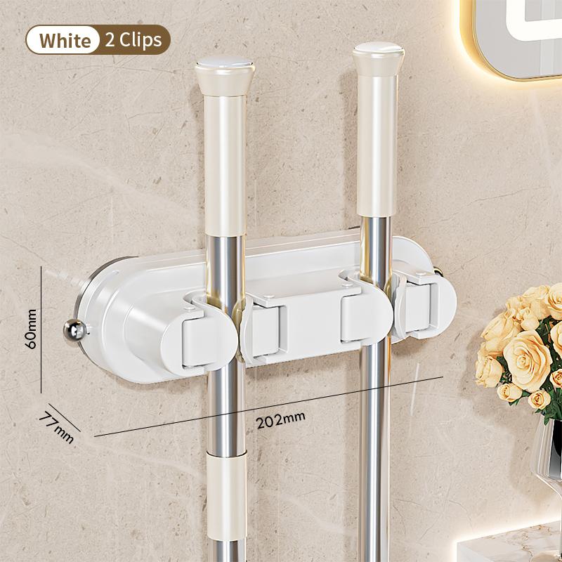 Bathroom Row Non Perforated Mop Holder Suction Cup Wall Mounted Storage Rack Broom Clip Home Storage Supplies