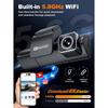 4K Triple Dash Cam GPS Front Inside and Rear 3CHs WiFi Car Camera with APP Control Night Vision 24H Parking Mode Loop Recording