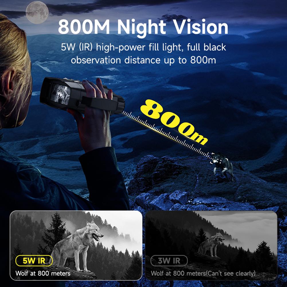 Infrared Night Vision Goggles 800M Night Range Digital Night Binoculars 3inch IPS Screen Infrared Binoculars for Hunting Camping