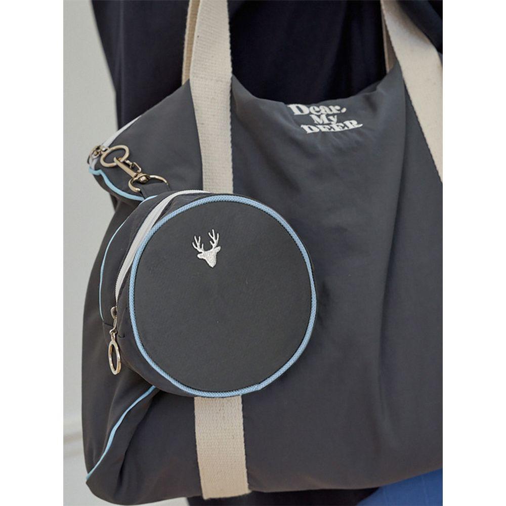 

DEAR MY DEER Mini round pouch_ Grey Grey