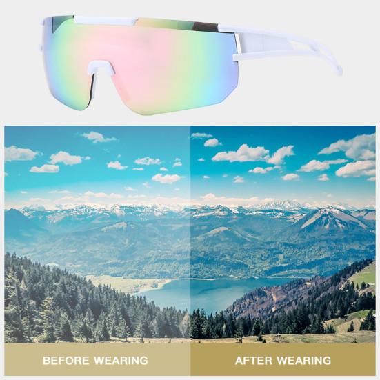 Women Cycling Sunglasses Nose Pads Sunshade Windproof No Rim Block UV Light Transparent Clear View Summer Outdoor Sunglasses Eyewear Accessories