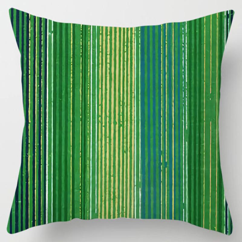 Kissenbezug quadratisch mit Grünpflanzenmuster, klassischer Kissenbezug, Bürobedarf, Auto, Wohnzimmer, Sofa, Mode