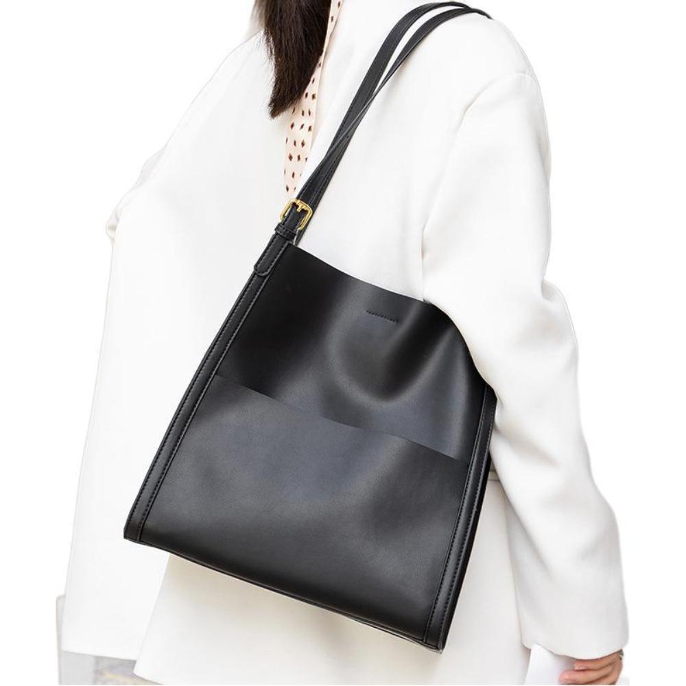 New Cowhide Large Bag, Women s Large Capacity Fashionable Leather Women s Bag, Commuting Tote Bag, Shoulder Bag