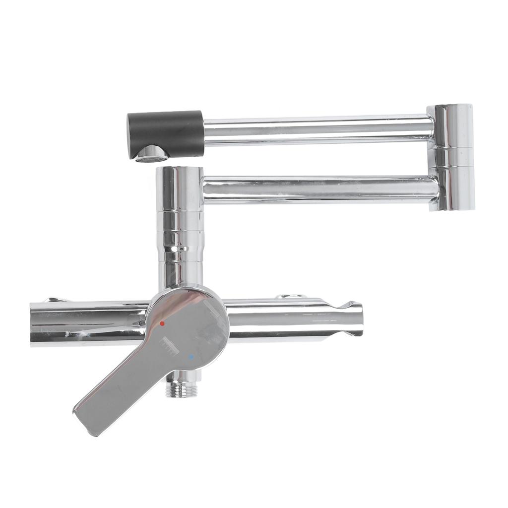 G1/2 Bathtub Faucet Set Wall Mounted Copper Silver Multifunctional Foldable Bathroom Faucet Set