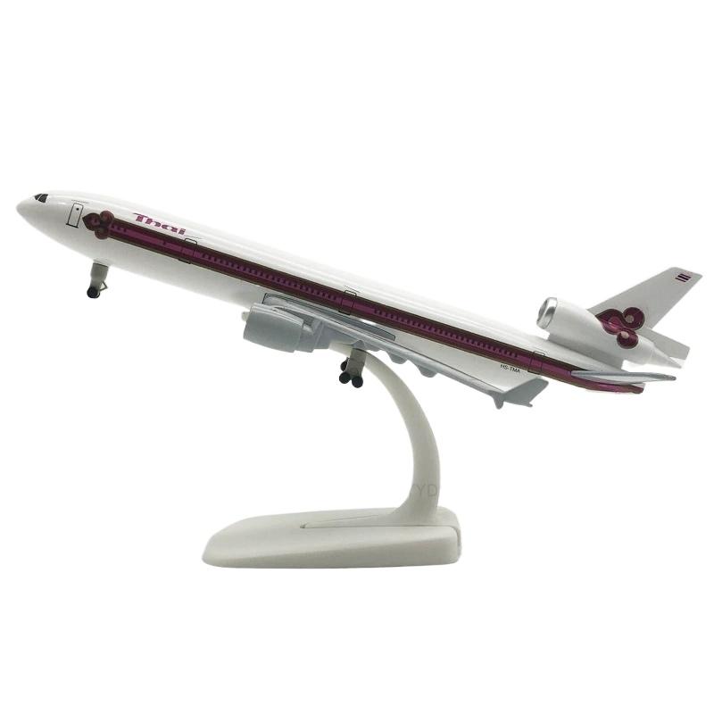 1/400 Scale Thai Airways MD-11 Aircraft 20cm MD11 Metal Alloy Diecast Plane Model Display Collection Aviation Airplanes Decor