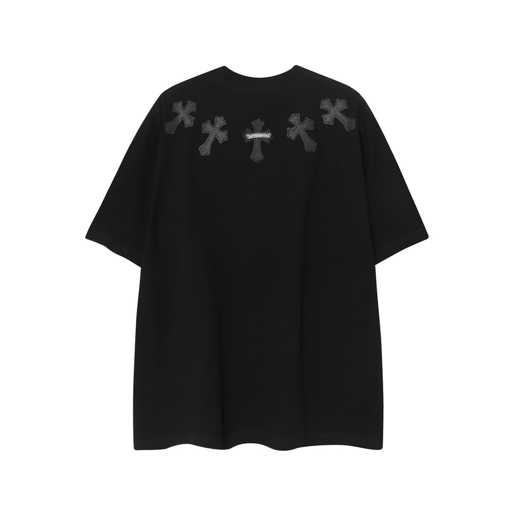 9989 CHROME HEARTS 2025 Summer New High Quality Cotton Round Neck Loose Large Size Men's and Women's T-shirt Couple T-shirt