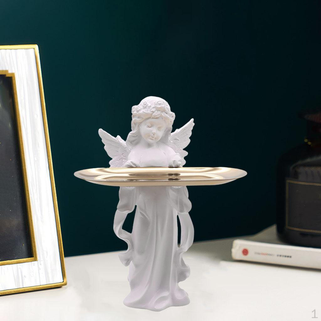 

Angel Statue Vintage Tray Cosmetic Bracelet Jewelry Organizers Storage Serving for Wedding Home