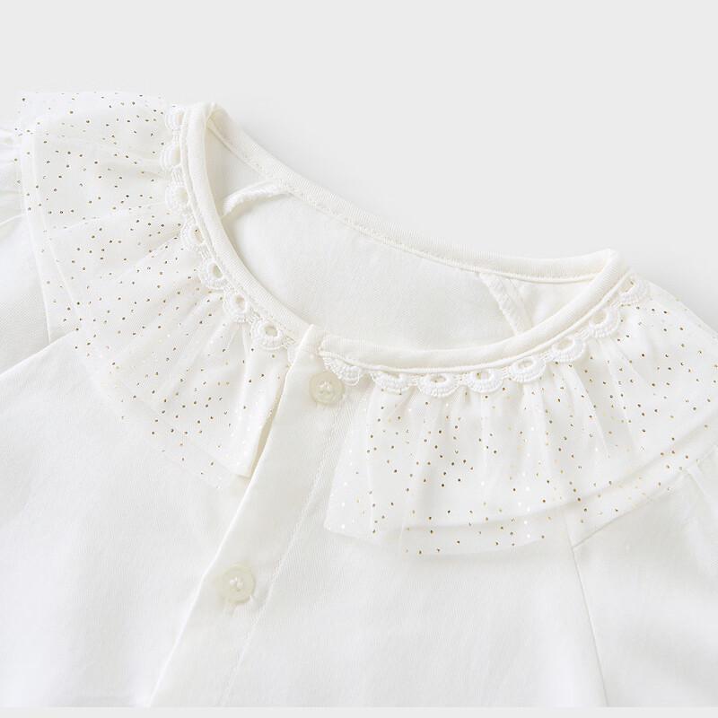 Tongtai Baby Girls  Lace Collar Long Sleeve Shirt 110