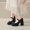 2026 New Platform High Heels Mary Jane Shoes Fashion Shallow Shoes 2026 Vintage Spring Autumn Wedding Pumps