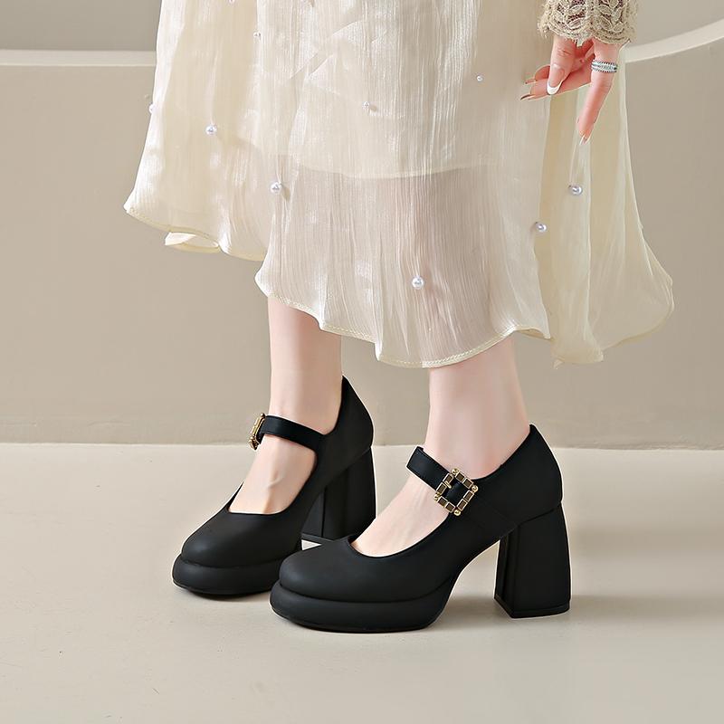 2026 New Platform High Heels Mary Jane Shoes Fashion Shallow Shoes 2026 Vintage Spring Autumn Wedding Pumps