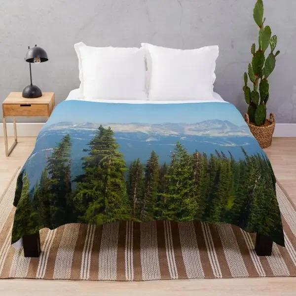 Scenery Flannel Throw Blanket Mountain Cloud Snow Beautiful Landscape Blanket For Boys Girls Gifts King Queen Size Lightweight