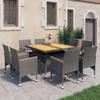 Day and Night - Day and Night Garden Dining Set 9 Pieces PE Rattan and Gray Acacia Wood