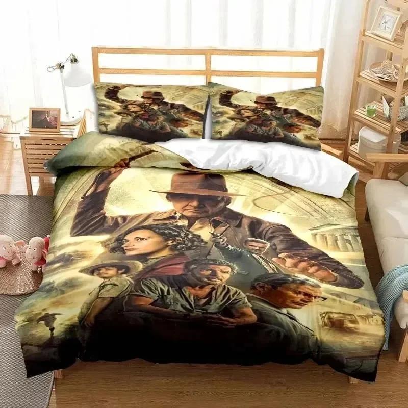 Indiana Jones L'Ultima Crociata Set Biancheria da Letto Elegante Singolo Matrimoniale King Size Camera da Letto Ragazzi Copripiumino Set Copripiumino Regalo